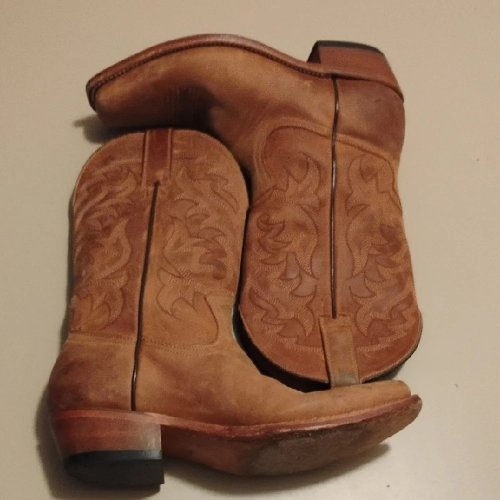 Moonshine Spirit Crazy Horse Leather Tan Cowboy Boots Mens 8.5 Brad Paisley - Picture 3 of 7